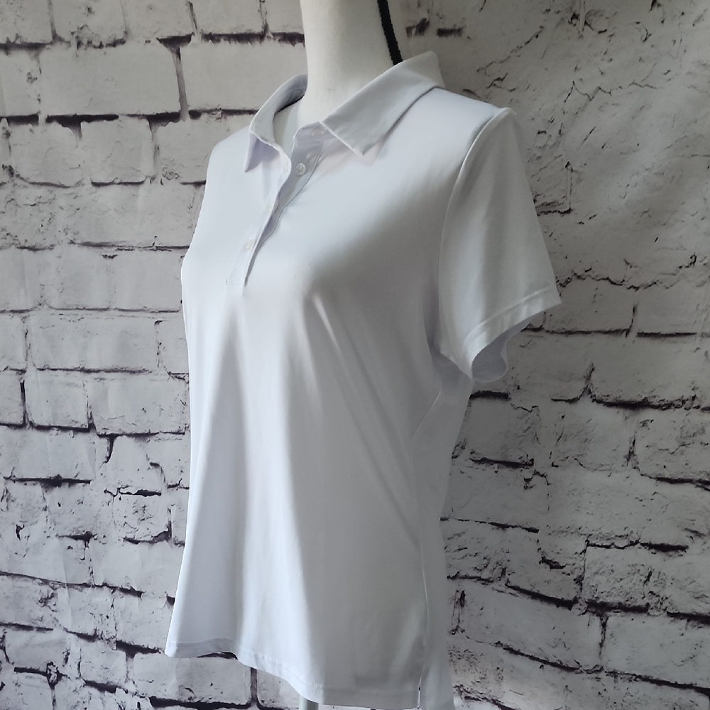 ISEEGZ White Short Sleeve Polo Shirt Golf Activewear Tennis Womens Size M - Picture 8 of 13